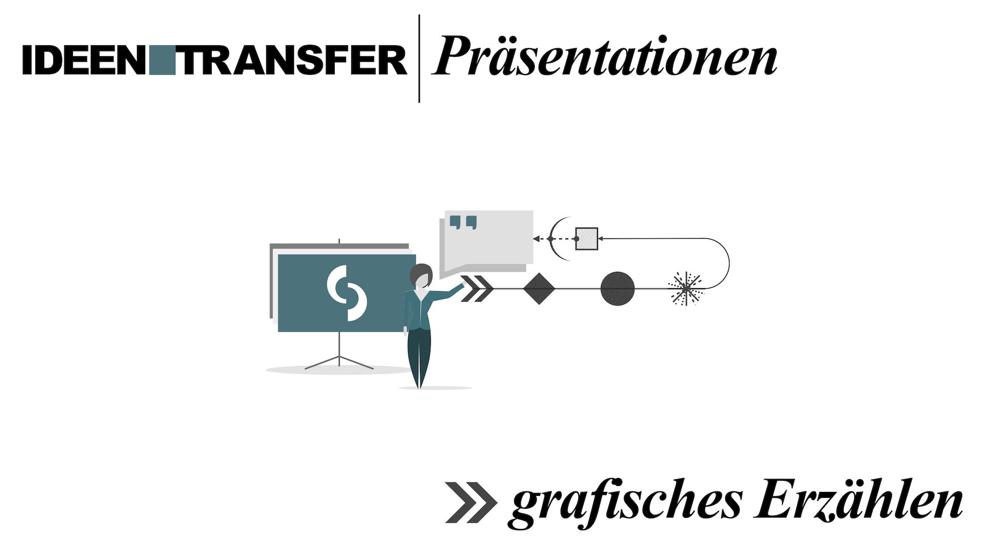 Deckblatt Präsentation zum Thema Grafisches Erzählen mit einer Illustration